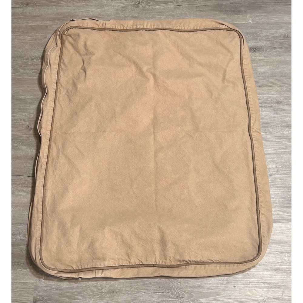 LL Bean Premium Dog Bed Replacement Cover Khaki Tan Denim Medium 28x36